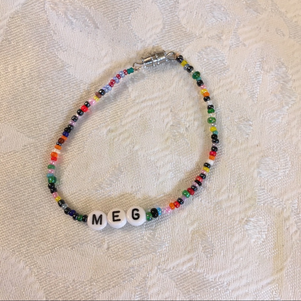MEG (rainbow) 6 3/4” personalized bracelet-NEW